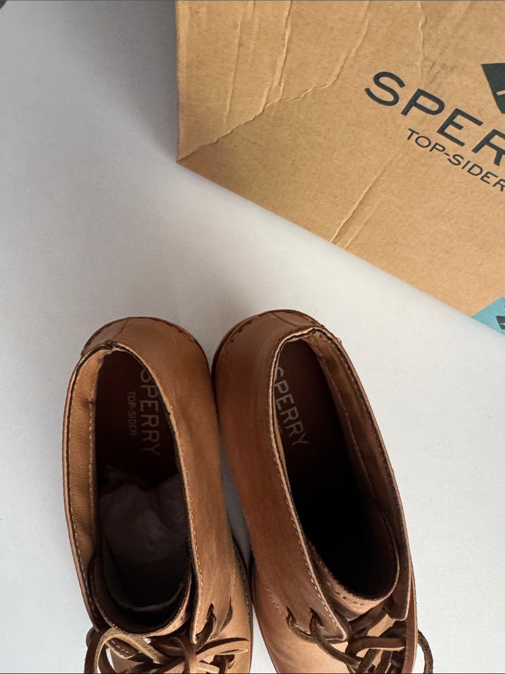 Sperry Tan Leather Chukka Boots with Lace-Up Front - Picture 11 of 14